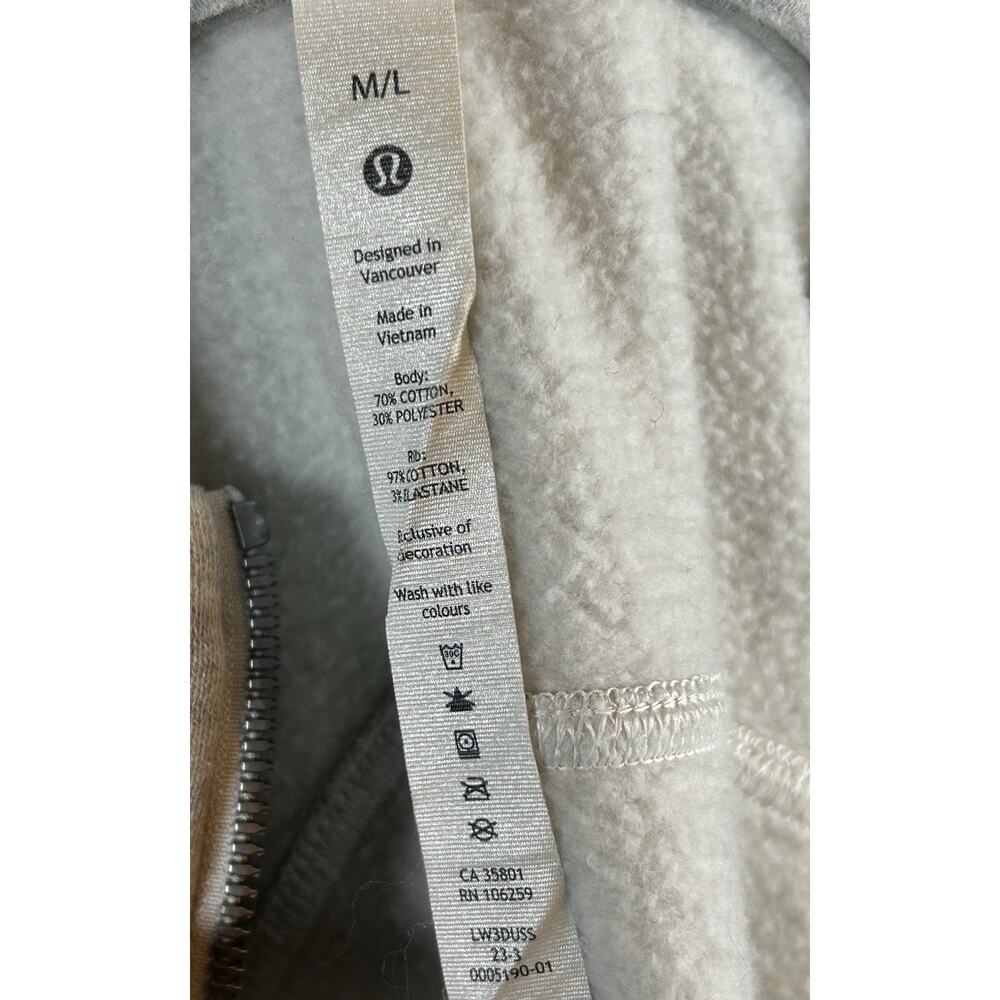 Lululemon Scuba Oversized Half-Zip Hoodie Heathered Core Ultra Light Grey M/L - Picture 7 of 8